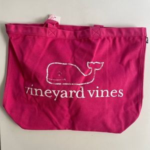 Vineyard vines pink canvas tote bag NWT